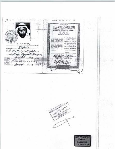 Mustafa Ahmed Al-Hawsawi's passport 